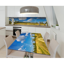 Наклейка 3Д виниловая на стол Zatarga «Дорога в лес» 600х1200 мм для домов, квартир, столов, кофейн, кафе
