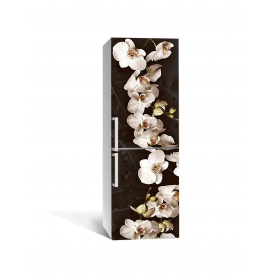 Наклейка на холодильник Zatarga «Царство білої орхідеї» 650х2000 мм вінілова 3Д наклейка декор на кухню