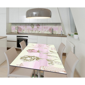Наклейка 3Д вінілова на стіл Zatarga «Європейська подорож» 600х1200 мм для будинків, квартир, столів.