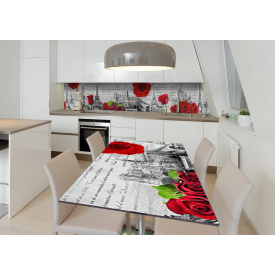 Наклейка 3Д виниловая на стол Zatarga «Французский любовник» 600х1200 мм для домов, квартир, столов, кофейн,