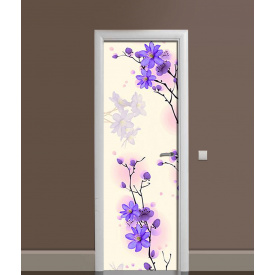 Наклейка на двері Zatarga «Фіолетовий рай» 650х2000 мм вінілова 3Д наклейка декор самоклеюча