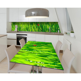 Наклейка 3Д виниловая на стол Zatarga «Прогулка по травинке» 600х1200 мм для домов, квартир, столов, кофейн,