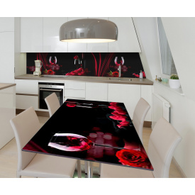 Наклейка 3Д виниловая на стол Zatarga «Страстный бархат» 650х1200 мм для домов, квартир, столов, кофейн, кафе