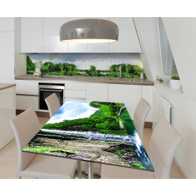 Наклейка 3Д вінілова на стіл Zatarga «Соковитий світанок» 650х1200 мм для будинків, квартир, столів, кафе