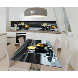 Наклейка 3Д виниловая на стол Zatarga «Кола со льдом» 650х1200 мм для домов, квартир, столов, кофейн, кафе