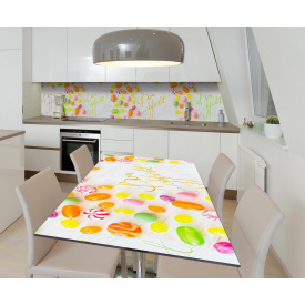 Наклейка 3Д вінілова на стіл Zatarga «Райдужні льодяники» 650х1200 мм для будинків, квартир, столів, кав'ярень, кафе
