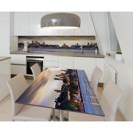 Наклейка 3Д вінілова на стіл Zatarga «Вечірня чарівність» 600х1200 мм для будинків, квартир, столів, кав'ярень, кафе