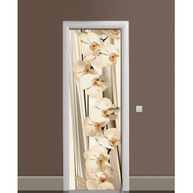 Наклейка на двері Zatarga «Сон білої орхідеї» 650х2000 мм вінілова 3Д наклейка декор самоклеюча