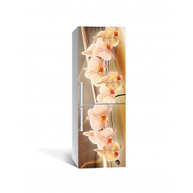 Наклейка на холодильник Zatarga «Світло-персикова орхідея» 650х2000 мм вінілова 3Д наклейка декор на кухню