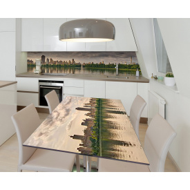Наклейка 3Д виниловая на стол Zatarga «У водоёма» 600х1200 мм для домов, квартир, столов, кофейн, кафе