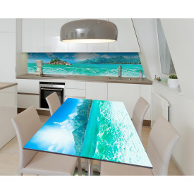 Наклейка 3Д вінілова на стіл Zatarga «Райські місця» 600х1200 мм для будинків, квартир, столів, кав'ярень