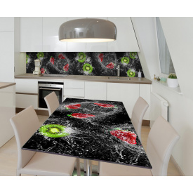 Наклейка 3Д виниловая на стол Zatarga «Фруктовый всплеск» 650х1200 мм для домов, квартир, столов, кофейн, кафе