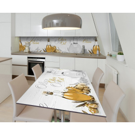 Наклейка 3Д виниловая на стол Zatarga «Оливковое сокровище» 650х1200 мм для домов, квартир, столов, кофейн,