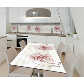 Наклейка 3Д виниловая на стол Zatarga «Пудровый шёлк» 600х1200 мм для домов, квартир, столов, кофейн, кафе