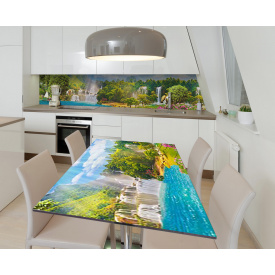 Наклейка 3Д виниловая на стол Zatarga «Рай на Земле» 650х1200 мм для домов, квартир, столов, кофейн, кафе