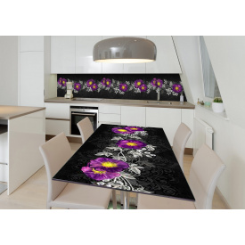 Наклейка 3Д виниловая на стол Zatarga «Цветочная дорожка» 650х1200 мм для домов, квартир, столов, кофейн, кафе
