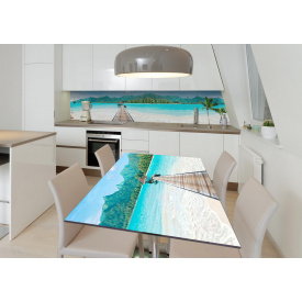 Наклейка 3Д вінілова на стіл Zatarga «Дорога до раю» 600х1200 мм для будинків, квартир, столів, кав'ярень, кафе