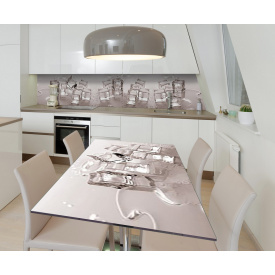 Наклейка 3Д виниловая на стол Zatarga «Идеальные формы» 600х1200 мм для домов, квартир, столов, кофейн, кафе