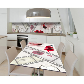 Наклейка 3Д вінілова на стіл Zatarga «Кіно про вино» 600х1200 мм для будинків, квартир, столів, кав'ярень