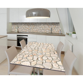 Наклейка 3Д виниловая на стол Zatarga «Старая кладка» 650х1200 мм для домов, квартир, столов, кофейн, кафе