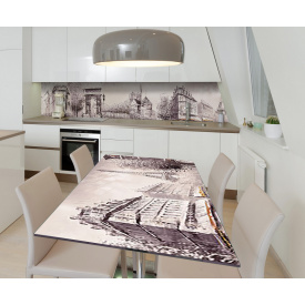 Наклейка вінілова на стіл Zatarga  "Ретро Париж" 600х1200 мм