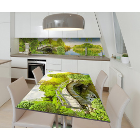 Наклейка 3Д виниловая на стол Zatarga «Деревенкая радость» 650х1200 мм для домов, квартир, столов, кофейн,