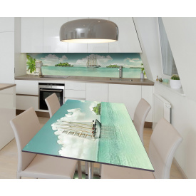 Наклейка 3Д виниловая на стол Zatarga «Прибытие надежды» 650х1200 мм для домов, квартир, столов, кофейн, кафе