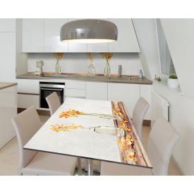 Наклейка 3Д виниловая на стол Zatarga «Ваза с нежностью» 650х1200 мм для домов, квартир, столов, кофейн, кафе