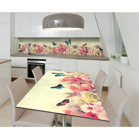 Наклейка виниловая на стол Zatarga "Бабочки над цветами" 600х1200 мм