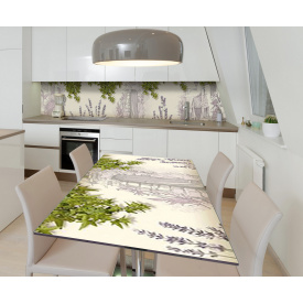 Наклейка 3Д вінілова на стіл Zatarga «Аромати Провансу» 650х1200 мм для будинків, квартир, столів, кафе