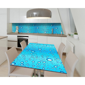 Наклейка 3Д виниловая на стол Zatarga «Капли океана» 600х1200 мм для домов, квартир, столов, кофейн, кафе