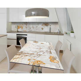 Наклейка 3Д вінілова на стіл Zatarga «Замальовки за сніданком» 650х1200 мм для будинків, квартир, столів, кав'ярень