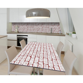 Наклейка 3Д вінілова на стіл Zatarga «М'яка цегла» 650х1200 мм для будинків, квартир, столів, кафе