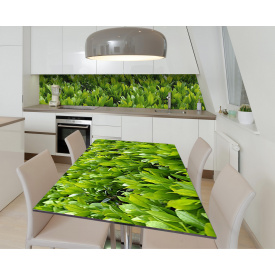 Наклейка 3Д вінілова на стіл Zatarga «Лаврові гілки» 600х1200 мм для будинків, квартир, столів, кав'ярень.