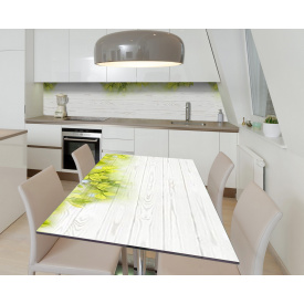 Наклейка 3Д виниловая на стол Zatarga «Деревенская стена» 600х1200 мм для домов, квартир, столов, кофейн, кафе