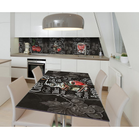 Наклейка 3Д виниловая на стол Zatarga «Записки мелом» 650х1200 мм для домов, квартир, столов, кофейн, кафе