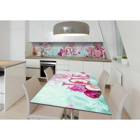 Наклейка 3Д вінілова на стіл Zatarga «Шик кохання» 650х1200 мм для будинків, квартир, столів, кав'ярень