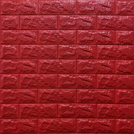 Декоративная 3D панель самоклейка под кирпич Красный Sticker Wall 700x770x7мм (008-7)