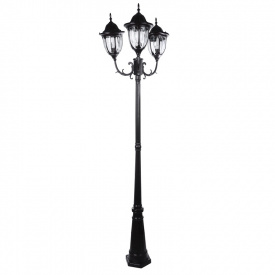 Вуличний ліхтар Brille 60W GL-03 Чорний в класичному стилі