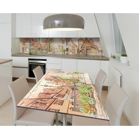 Наклейка 3Д вінілова на стіл Zatarga «Стара Німеччина» 600х1200 мм для будинків, квартир, столів, кав'ярень