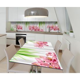 Наклейка 3Д виниловая на стол Zatarga «Томящиеся соцветия» 600х1200 мм для домов, квартир, столов, кофейн,