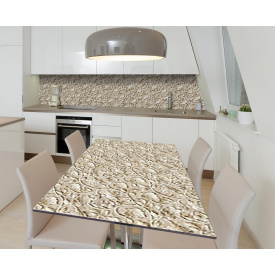 Наклейка 3Д виниловая на стол Zatarga «Песчаные оттиски» 600х1200 мм для домов, квартир, столов, кофейн, кафе