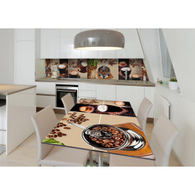 Наклейка 3Д вінілова на стіл Zatarga «Карамельна кава» 600х1200 мм для будинків, квартир, столів, кав'ярень