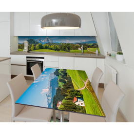 Наклейка 3Д вінілова на стіл Zatarga «Вигляд на сніговий пік» 650х1200 мм для будинків, квартир, столів, кав'ярень,