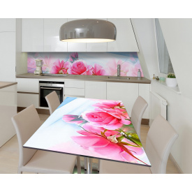 Наклейка 3Д виниловая на стол Zatarga «Розовое обаяние» 650х1200 мм для домов, квартир, столов, кофейн, кафе