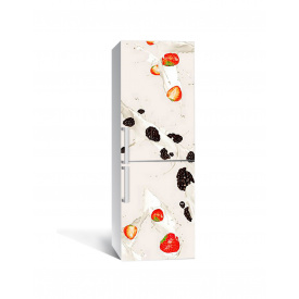 Наклейка на холодильник Zatarga «Ягідний шийк» 650х2000 мм вінілова 3Д наклейка декор на кухню самоклеюча