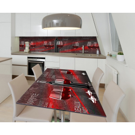 Наклейка 3Д виниловая на стол Zatarga «Багровая коллекция» 650х1200 мм для домов, квартир, столов, кофейн,