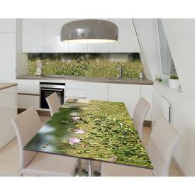 Наклейка 3Д вінілова на стіл Zatarga «Лугова чарівність» 650х1200 мм для будинків, квартир, столів, кав'ярень,