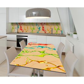 Наклейка 3Д виниловая на стол Zatarga «Радужный сок» 600х1200 мм для домов, квартир, столов, кофейн, кафе
