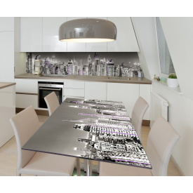 Наклейка 3Д виниловая на стол Zatarga «Монохромный силуэт» 650х1200 мм для домов, квартир, столов, кофейн,